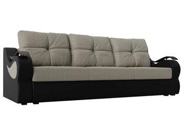Прямой диван Меркурий еврокнижка, Корфу 02 (рогожка)/черный (экокожа) в Магадане - предосмотр