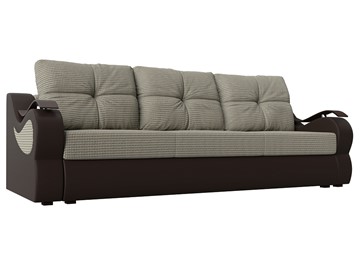 Прямой диван Меркурий еврокнижка, Корфу 02 (рогожка)/коричневый (экокожа) в Магадане