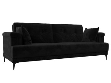Прямой диван Орлеан, Черный (велюр) в Магадане