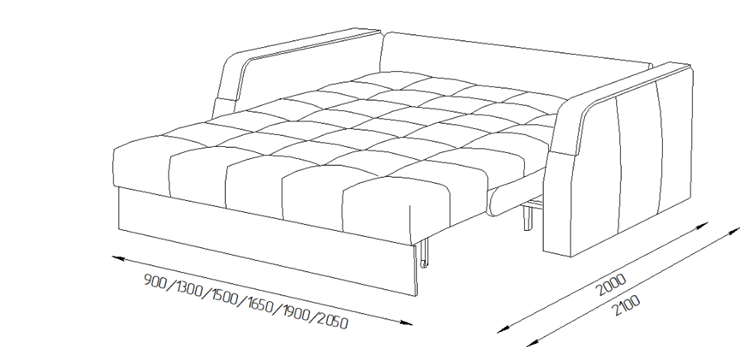 Прямой диван Турин 2 165 (НПБ) в Магадане - изображение 2