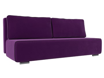 Прямой диван Уно, Фиолетовый/Черный (микровельвет) в Магадане