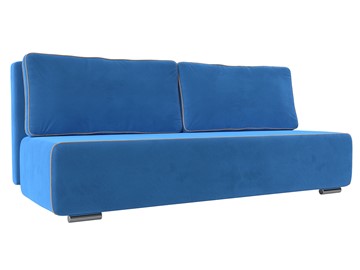 Прямой диван Уно, Голубой/Бежевый (велюр) в Магадане