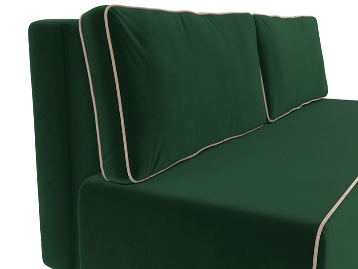 Прямой диван Уно, Зеленый/Бежевый (велюр) в Магадане - изображение 3