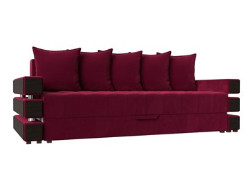 Прямой диван Венеция, Бордовый (микровельвет) Боннель в Магадане - предосмотр