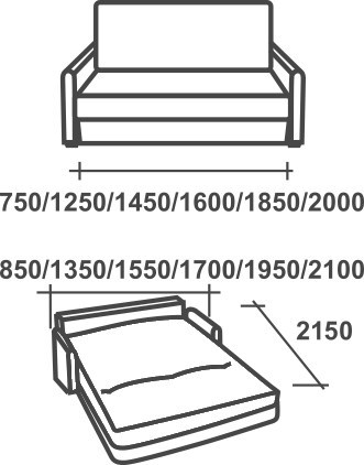 Прямой диван Аккордеон-М, 120 в Магадане - изображение 1