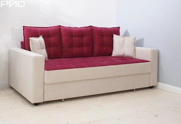 Прямой диван Рио 3 с двумя декоративными подушками в Магадане - предосмотр 1
