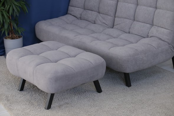 Комплект мебели Абри цвет серый диван + пуф опора металл в Магадане - изображение