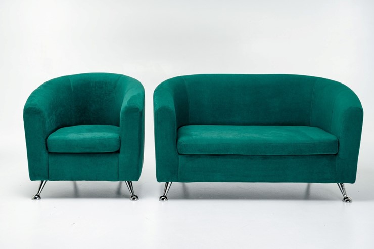 Комплект мебели Брамс  цвет изумрудный диван 2Д + кресло в Магадане - изображение 1