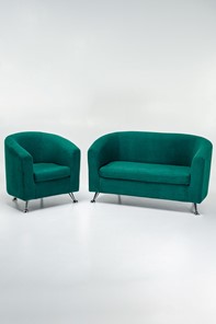 Комплект мебели Брамс  цвет изумрудный диван 2Д + кресло в Магадане - предосмотр 4