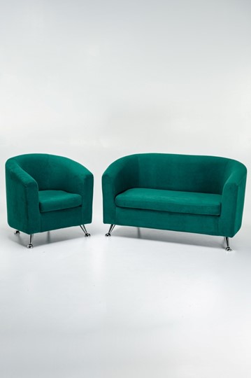 Комплект мебели Брамс  цвет изумрудный диван 2Д + кресло в Магадане - изображение 4