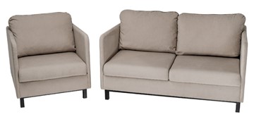 Комплект мебели диван + кресло-кровать Бэст бежевый в Магадане - предосмотр
