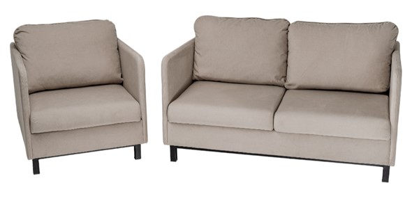Комплект мебели диван + кресло-кровать Бэст бежевый в Магадане - изображение