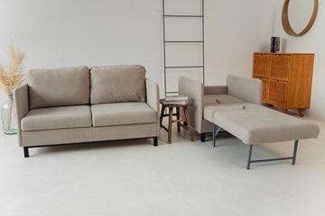 Комплект мебели диван + кресло-кровать Бэст бежевый в Магадане - предосмотр 6