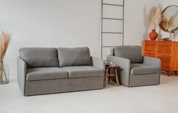 Комплект мебели Амира серый диван + кресло в Магадане - предосмотр 2