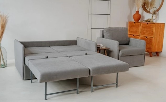 Комплект мебели Амира серый диван + кресло в Магадане - изображение 3
