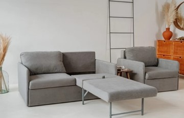 Комплект мебели Амира серый диван + кресло в Магадане - предосмотр 4