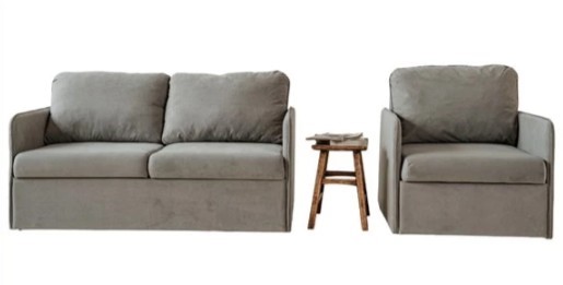 Комплект мебели Амира серый диван + кресло в Магадане - изображение