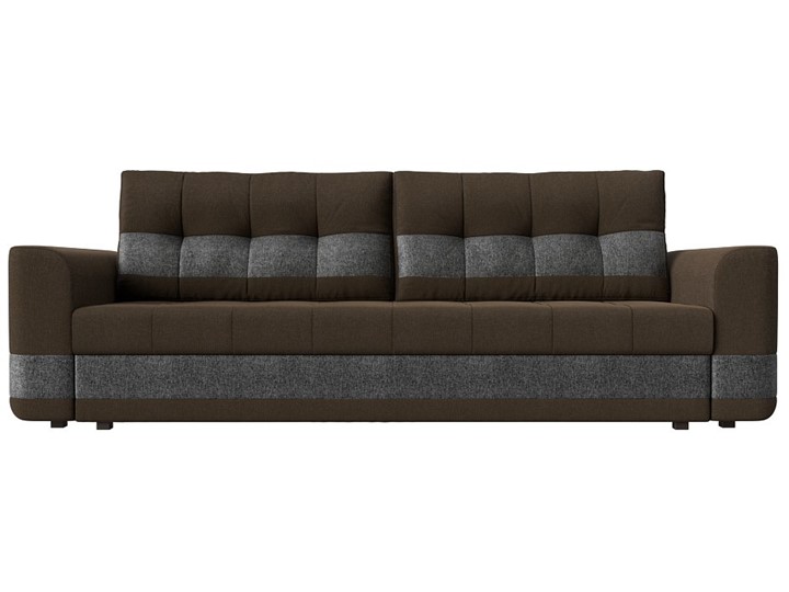 Прямой диван Честер, Коричневый/серый (рогожка) в Магадане - изображение 1