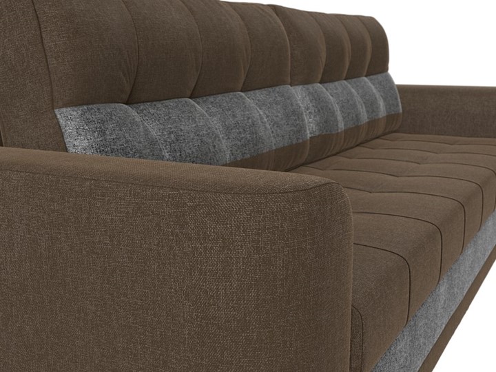Прямой диван Честер, Коричневый/серый (рогожка) в Магадане - изображение 3