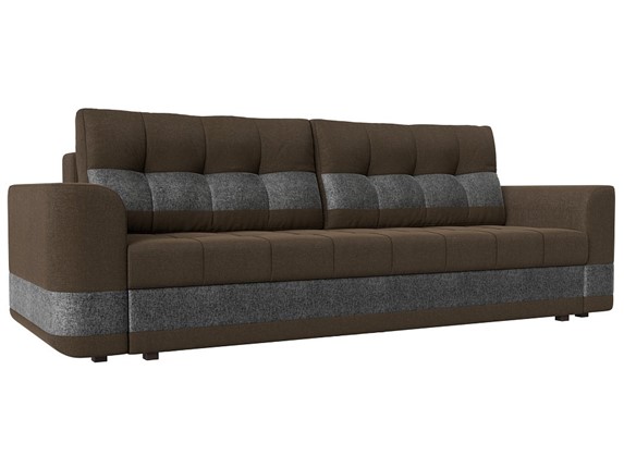 Прямой диван Честер, Коричневый/серый (рогожка) в Магадане - изображение