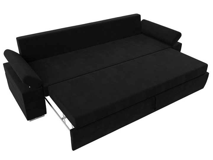 Прямой диван Канкун, Черный (микровельвет) НПБ в Магадане - изображение 1