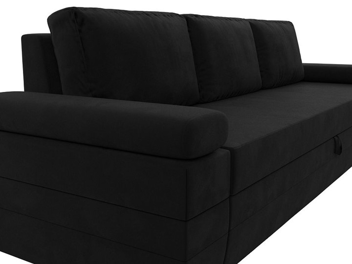 Прямой диван Канкун, Черный (микровельвет) НПБ в Магадане - изображение 4
