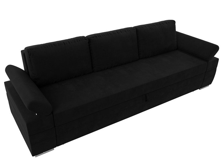 Прямой диван Канкун, Черный (микровельвет) НПБ в Магадане - изображение 6
