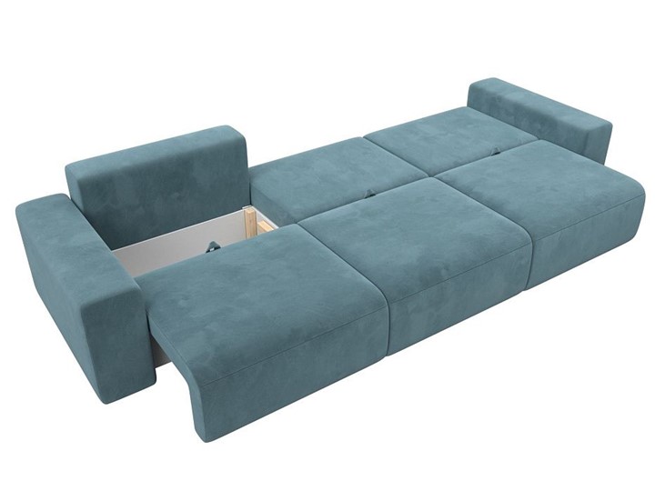 Прямой диван Лига 036 Классик Лонг, Бирюзовый (Велюр) в Магадане - изображение 3