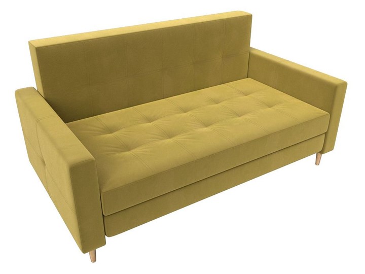 Прямой диван Лига-038, Желтый (микровельвет) в Магадане - изображение 3