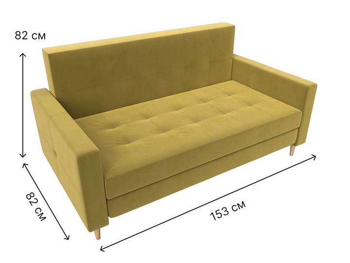 Прямой диван Лига-038, Желтый (микровельвет) в Магадане - изображение 7