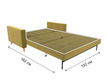 Прямой диван Лига-038, Желтый (микровельвет) в Магадане - предосмотр 8