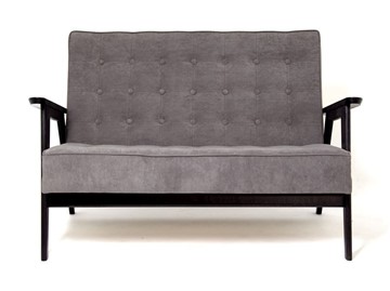 Прямой диван Ретро, двухместный (Темный тон / RS 15 - темно-серый) в Магадане - предосмотр 1