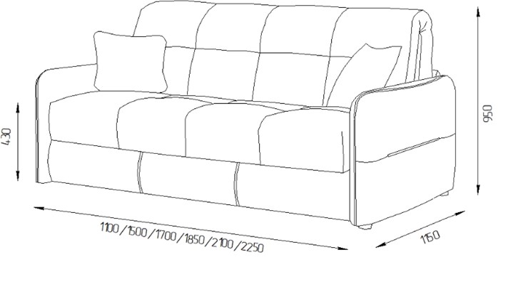 Прямой диван Токио 2 130 (НПБ) в Магадане - изображение 7