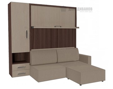 Подъемная кровать Кровать-трансформер Smart (ШЛ+КД 1400+Пуф), шкаф левый, правый подлокотник в Магадане