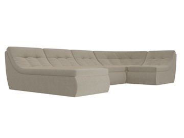 Модульный раскладной диван Холидей, Бежевый (микровельвет) в Магадане - предосмотр 4