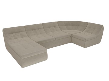 Модульный раскладной диван Холидей, Бежевый (микровельвет) в Магадане - предосмотр 5