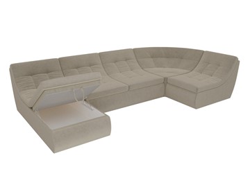 Модульный раскладной диван Холидей, Бежевый (микровельвет) в Магадане - предосмотр 6