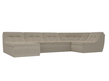 Модульный раскладной диван Холидей, Бежевый (микровельвет) в Магадане - предосмотр