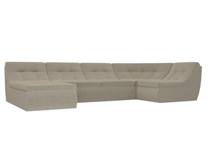 Модульный раскладной диван Холидей, Бежевый (микровельвет) в Магадане - изображение