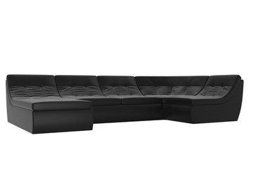 Большой модульный диван Холидей, Черный (экокожа) в Магадане
