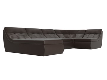 Большой модульный диван Холидей, Коричневый (экокожа) в Магадане - предосмотр 4