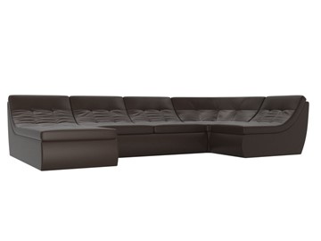 Большой модульный диван Холидей, Коричневый (экокожа) в Магадане - предосмотр