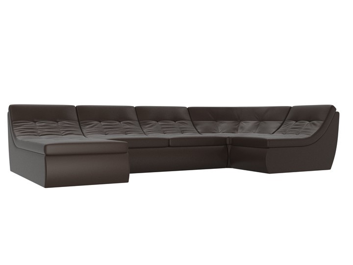 Большой модульный диван Холидей, Коричневый (экокожа) в Магадане - изображение