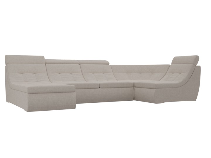 Модульный раскладной диван Холидей люкс, Бежевый (рогожка) в Магадане - изображение