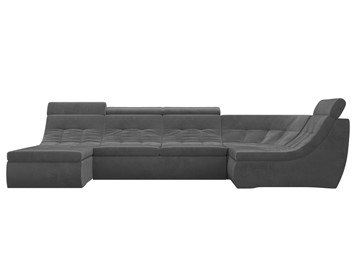 Модульный П-образный диван Холидей люкс, Серый (велюр) в Магадане - предосмотр 3