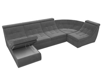 Модульный П-образный диван Холидей люкс, Серый (велюр) в Магадане - предосмотр 6