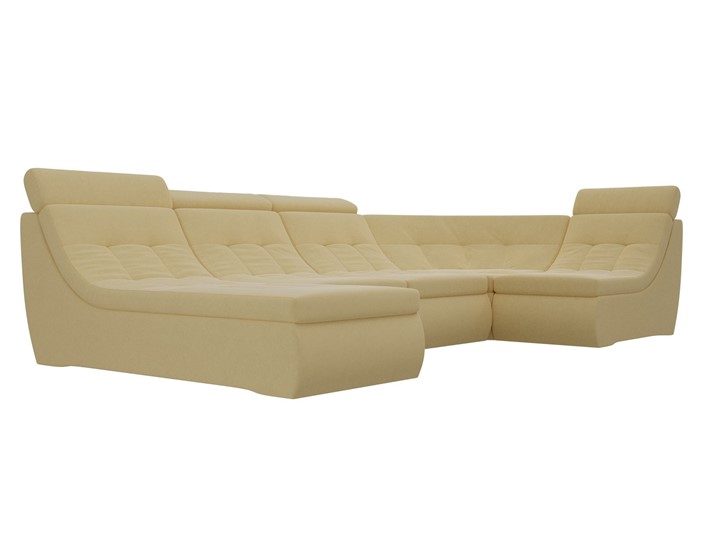 Модульный П-образный диван Холидей люкс, Желтый (микровельвет) в Магадане - изображение 4