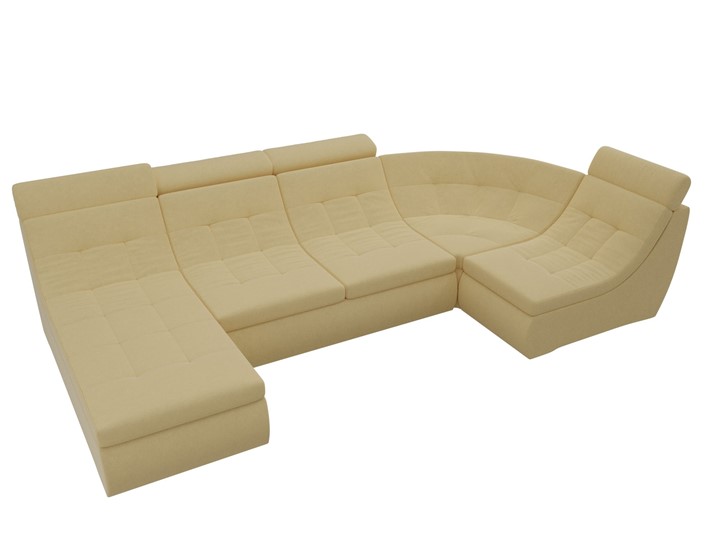 Модульный П-образный диван Холидей люкс, Желтый (микровельвет) в Магадане - изображение 5