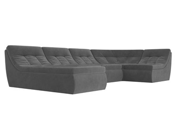 Модульный раскладной диван Холидей, Серый (велюр) в Магадане - предосмотр 4