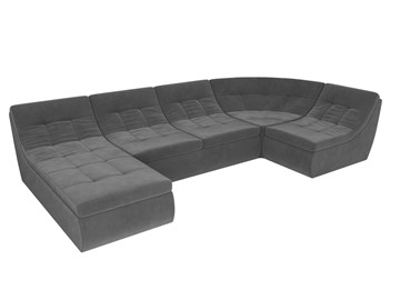 Модульный раскладной диван Холидей, Серый (велюр) в Магадане - предосмотр 5